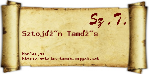 Sztoján Tamás névjegykártya
